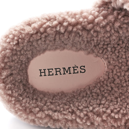 Hermes Woolskin Womens Chypre Sandals 38 Bois De Santal 7 of 8