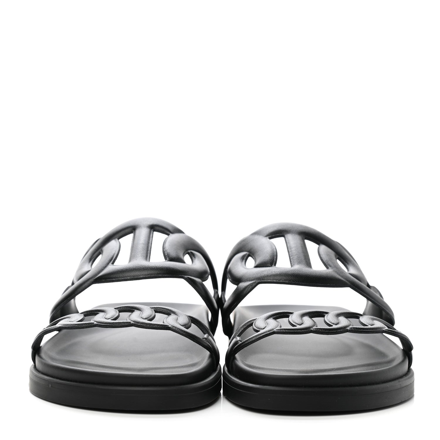 Hermes Nappa Extra Sandals 39 Black 2 of 9