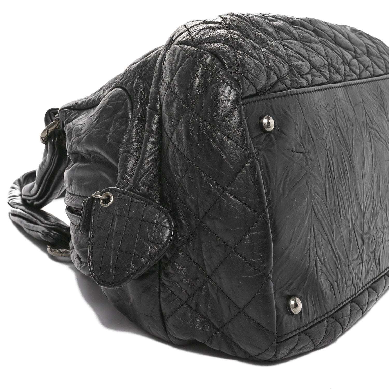 Chanel Aged Calfskin Coco Rider Bowling Bag Black 9 of 10