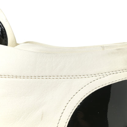 Chanel Lambskin Patent Cap Toe CC Sneakers 39 White Black 14 of 19