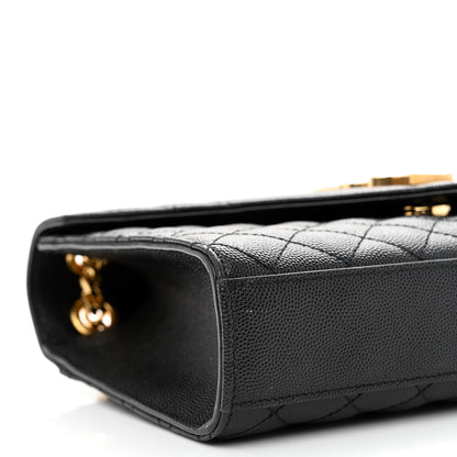 Saint Laurent Grain De Poudre Textured Mixed Matelasse Triquilt Medium Monogram Satchel Black 9 of 11