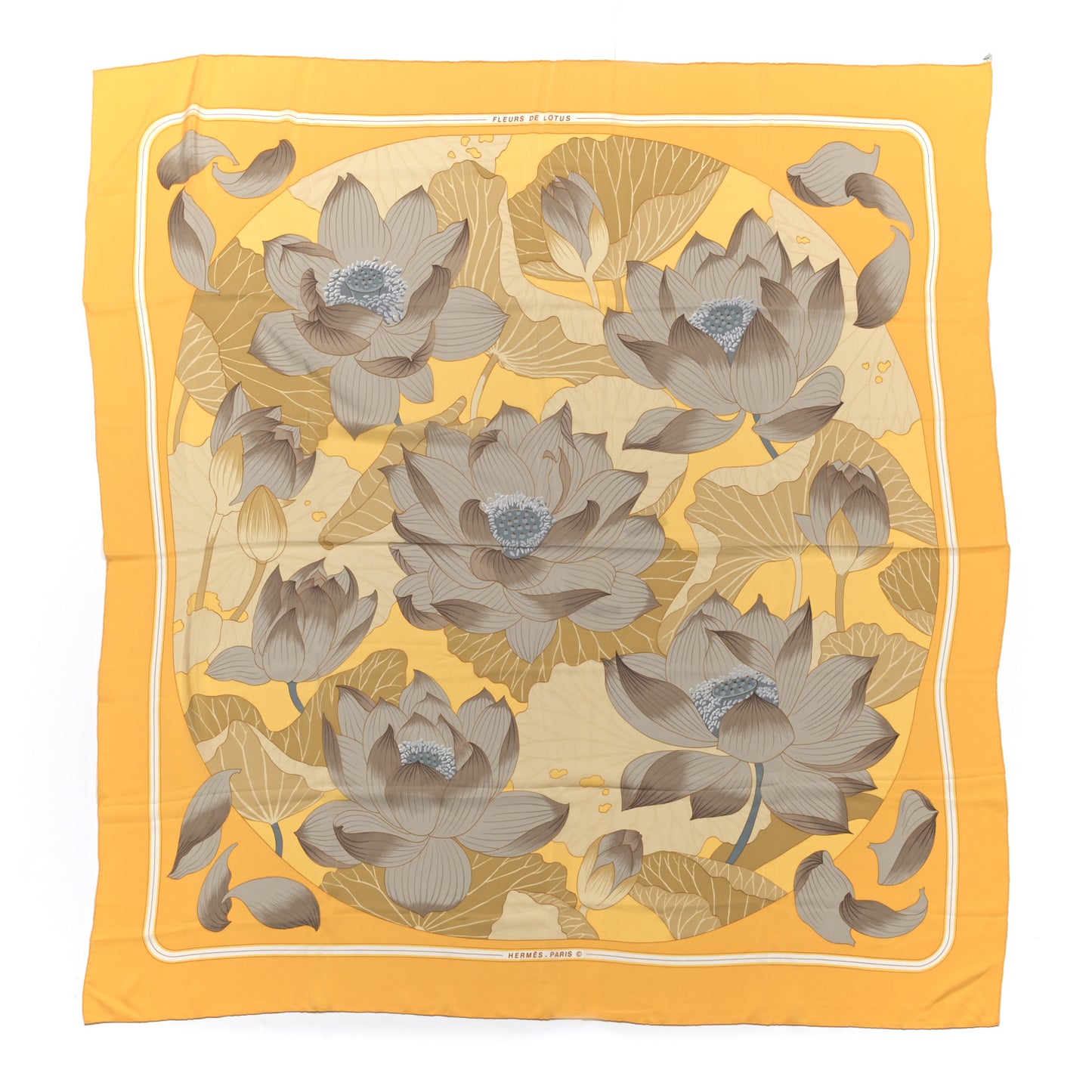 Silk Fleurs de Lotus Scarf 140