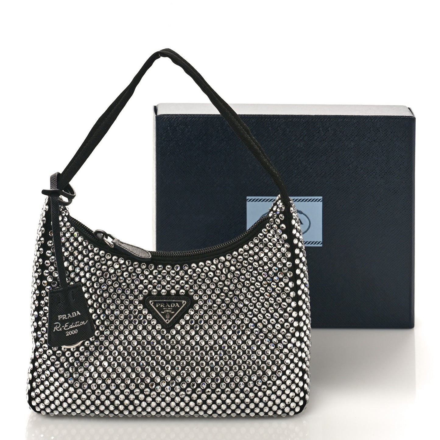 Satin Crystal Mini Re-Edition 2000 Bag Cristal