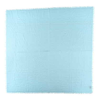 Gucci Wool Silk GG Monogram GGLight Fringe Shawl Light Blue 2 of 7