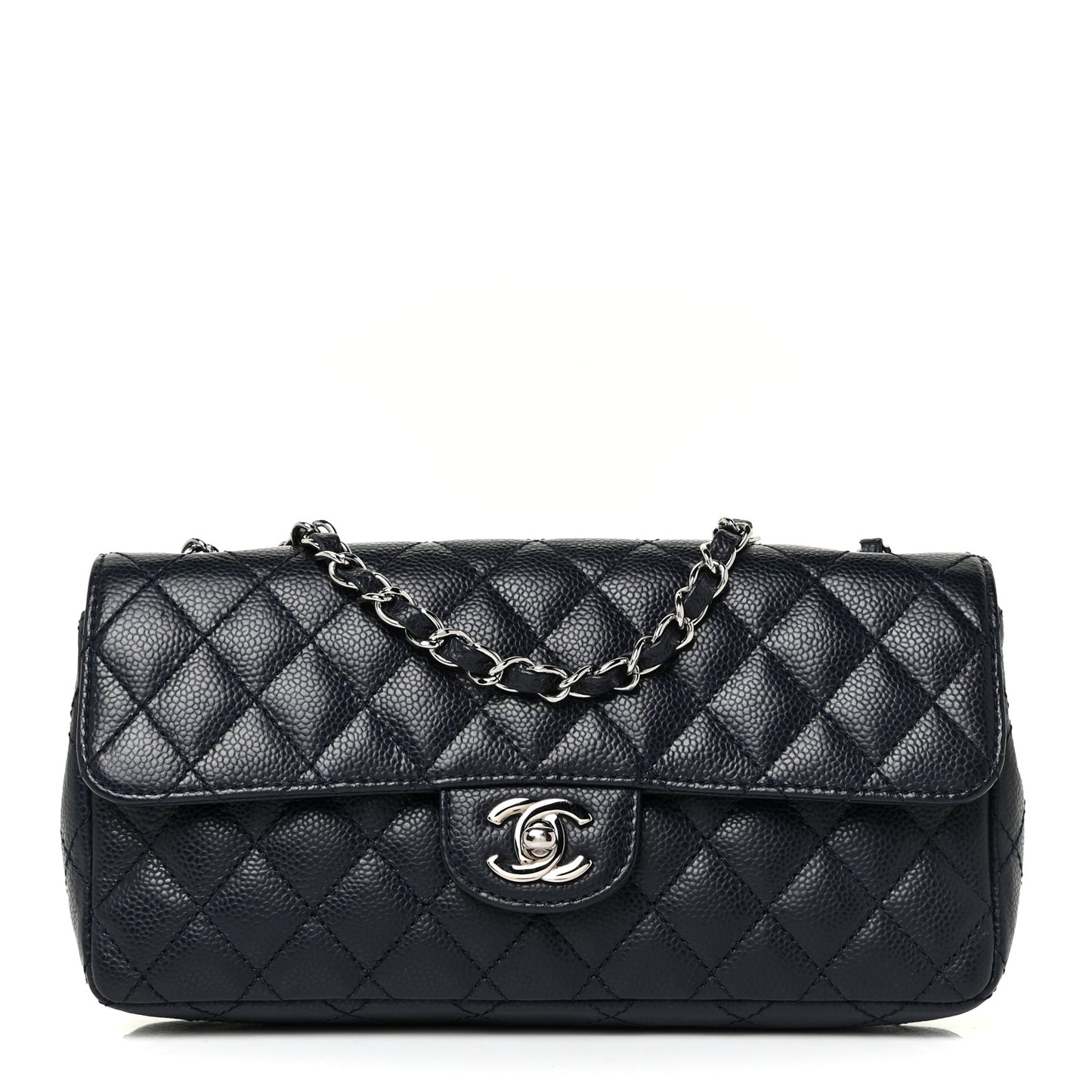 Caviar Quilted East West Flap Navy