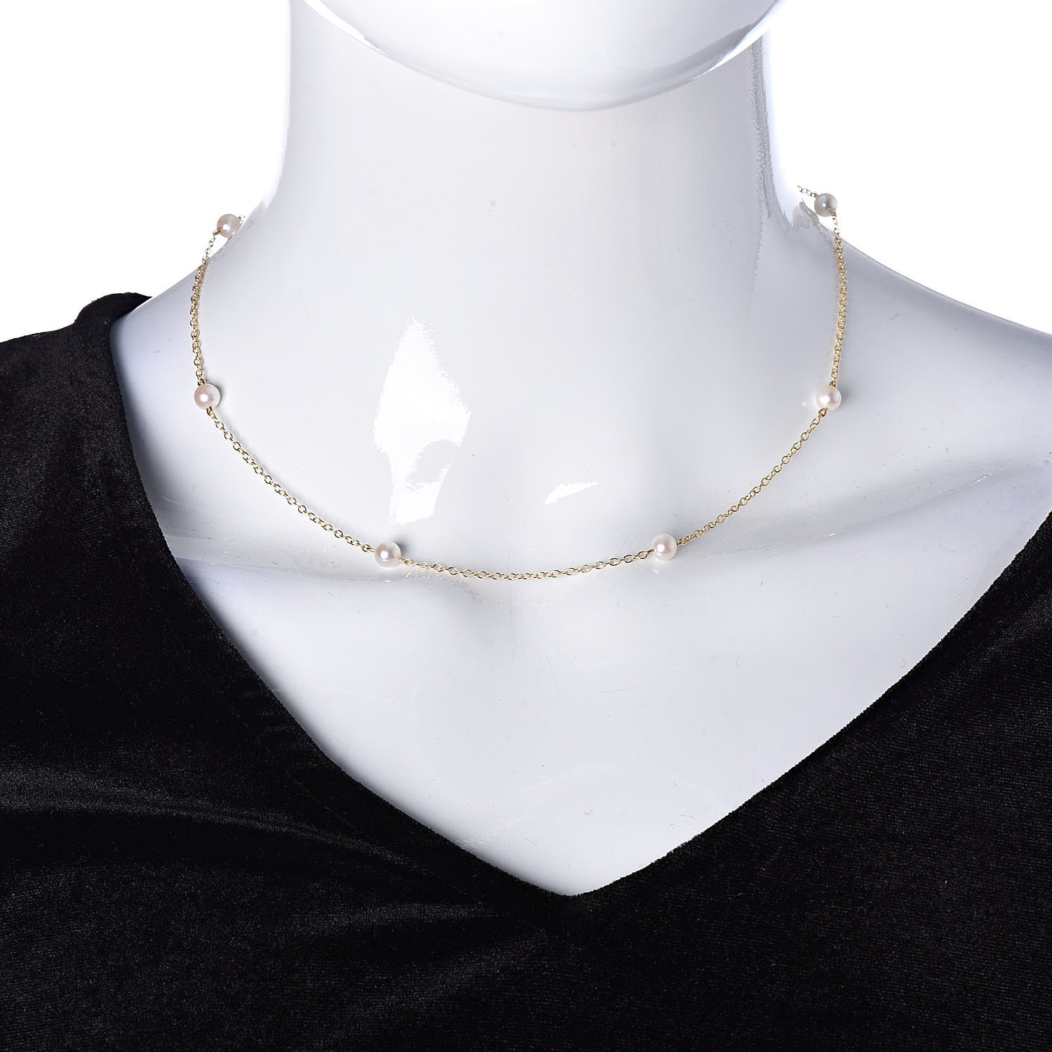 Tiffany 18K Yellow Gold Freshwater Pearl 5mm Elsa Peretti Pearls By The Yard Necklace 2 of 5