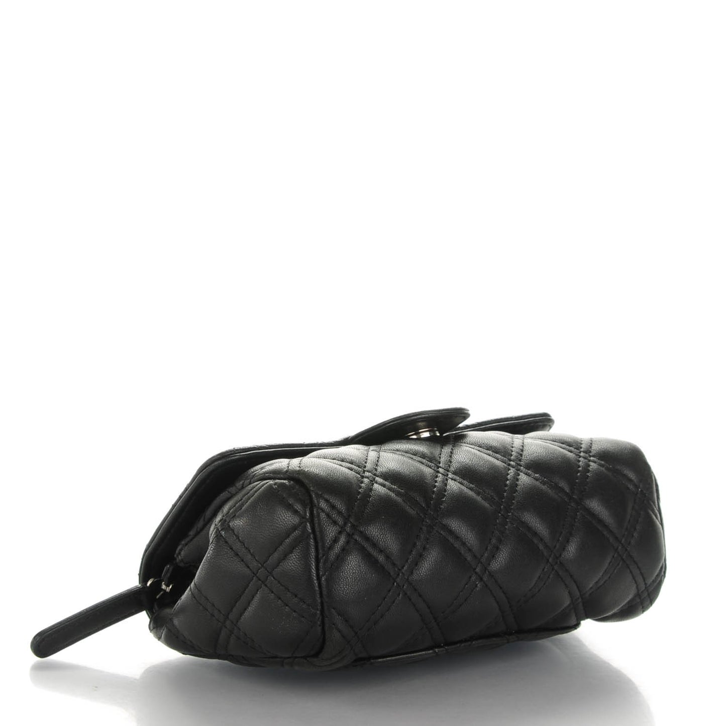 Lambskin Quilted Flap Cosmetic Case Black