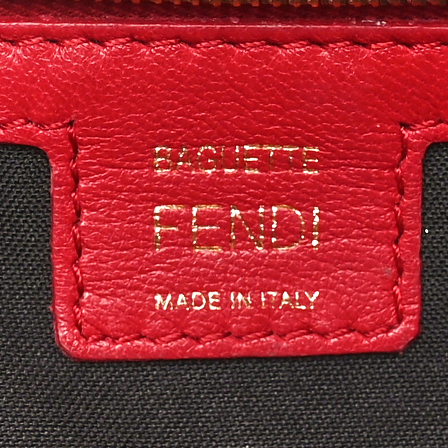 Fendi Nappa FF 1974 Embossed Baguette Fragola 6 of 11