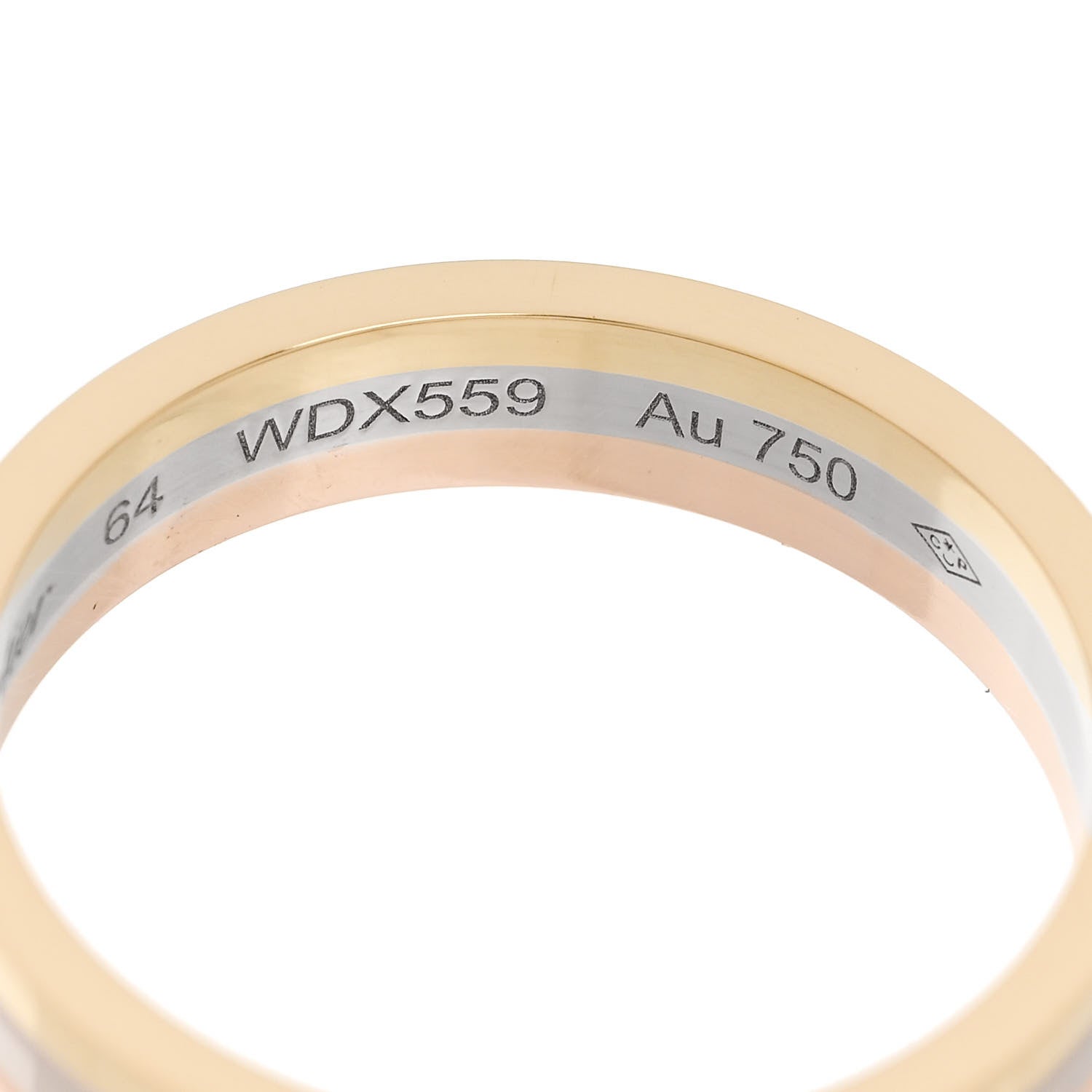 Cartier 18K Pink White Yellow Gold 4.8mm Vendome Louis Cartier Wedding Band Ring 64 10.75 5 of 6
