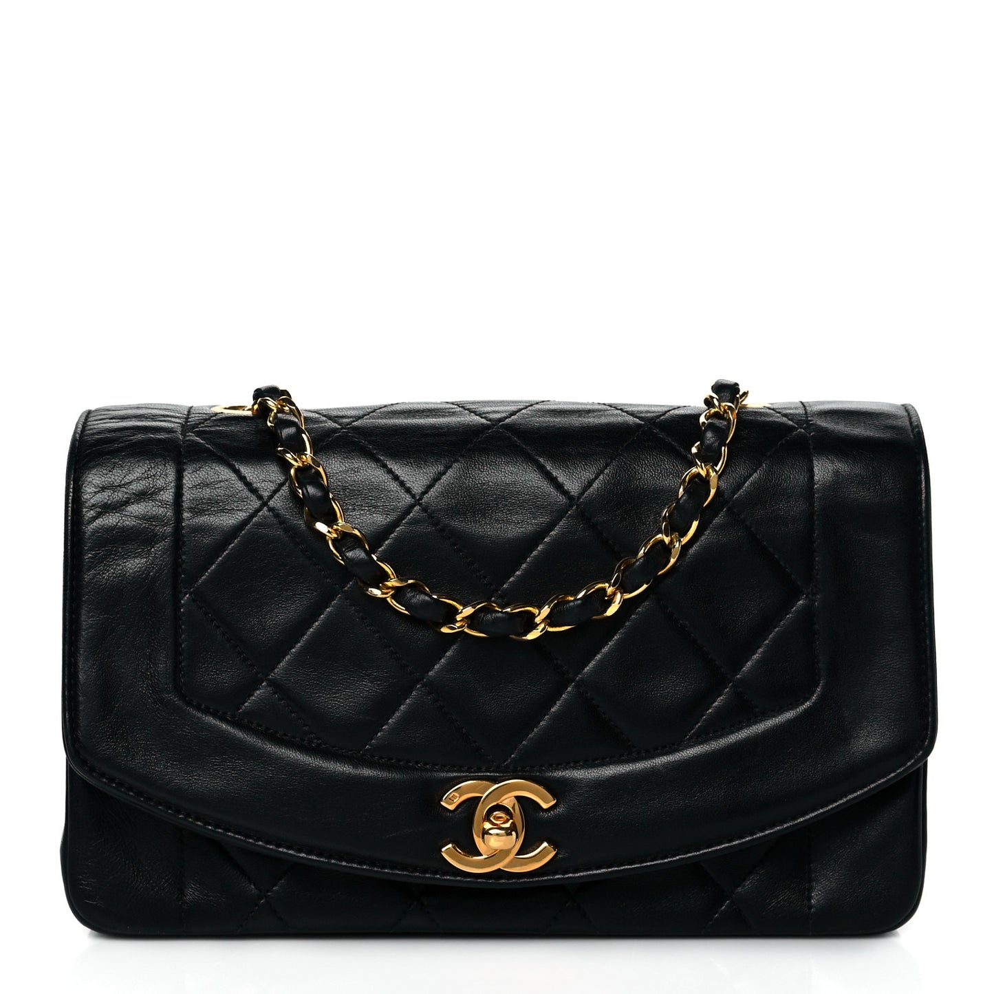 Lambskin Quilted Small Single Flap Black