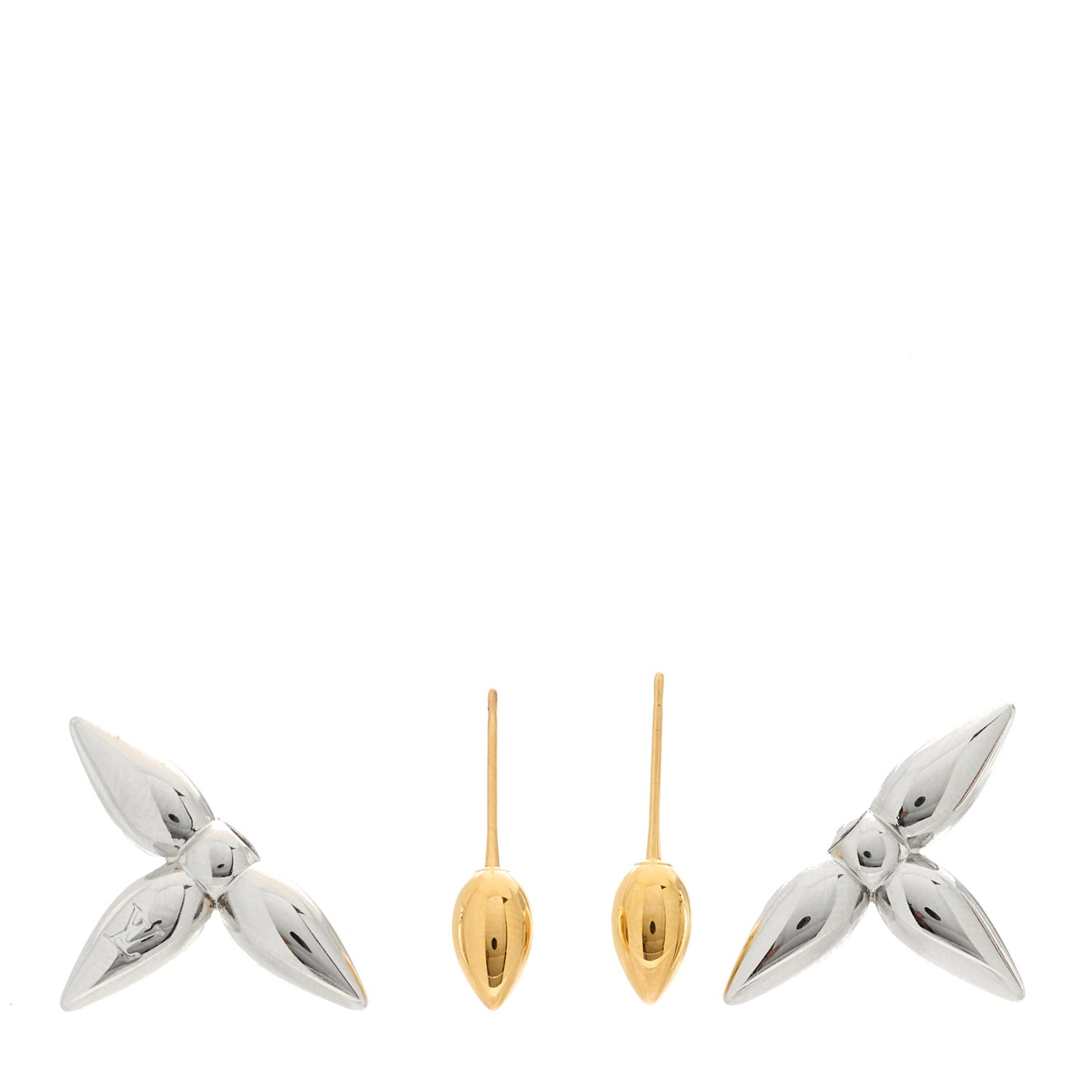 Metal Louisette Earrings Silver Gold