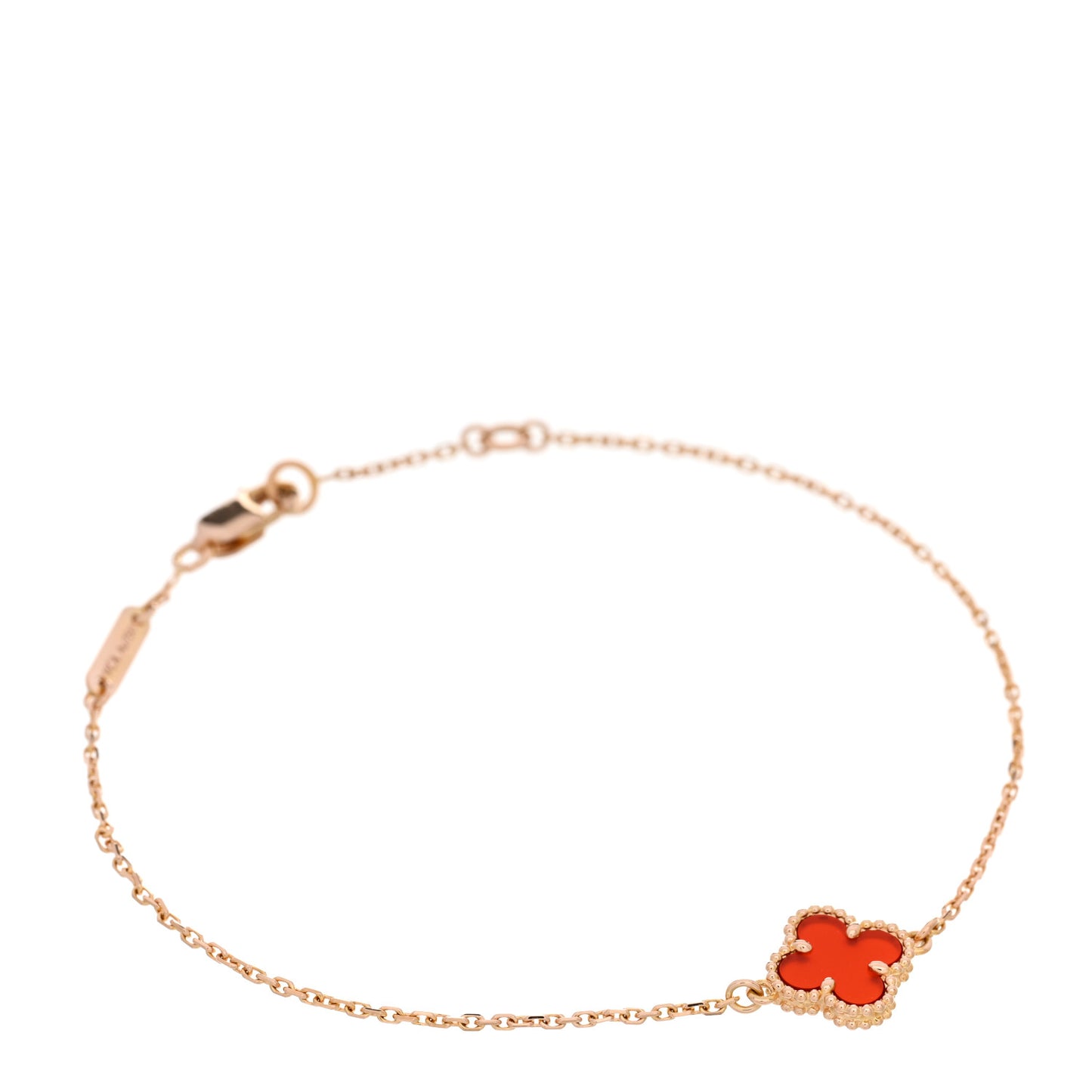 18K Rose Gold Carnelian Sweet Alhambra Bracelet