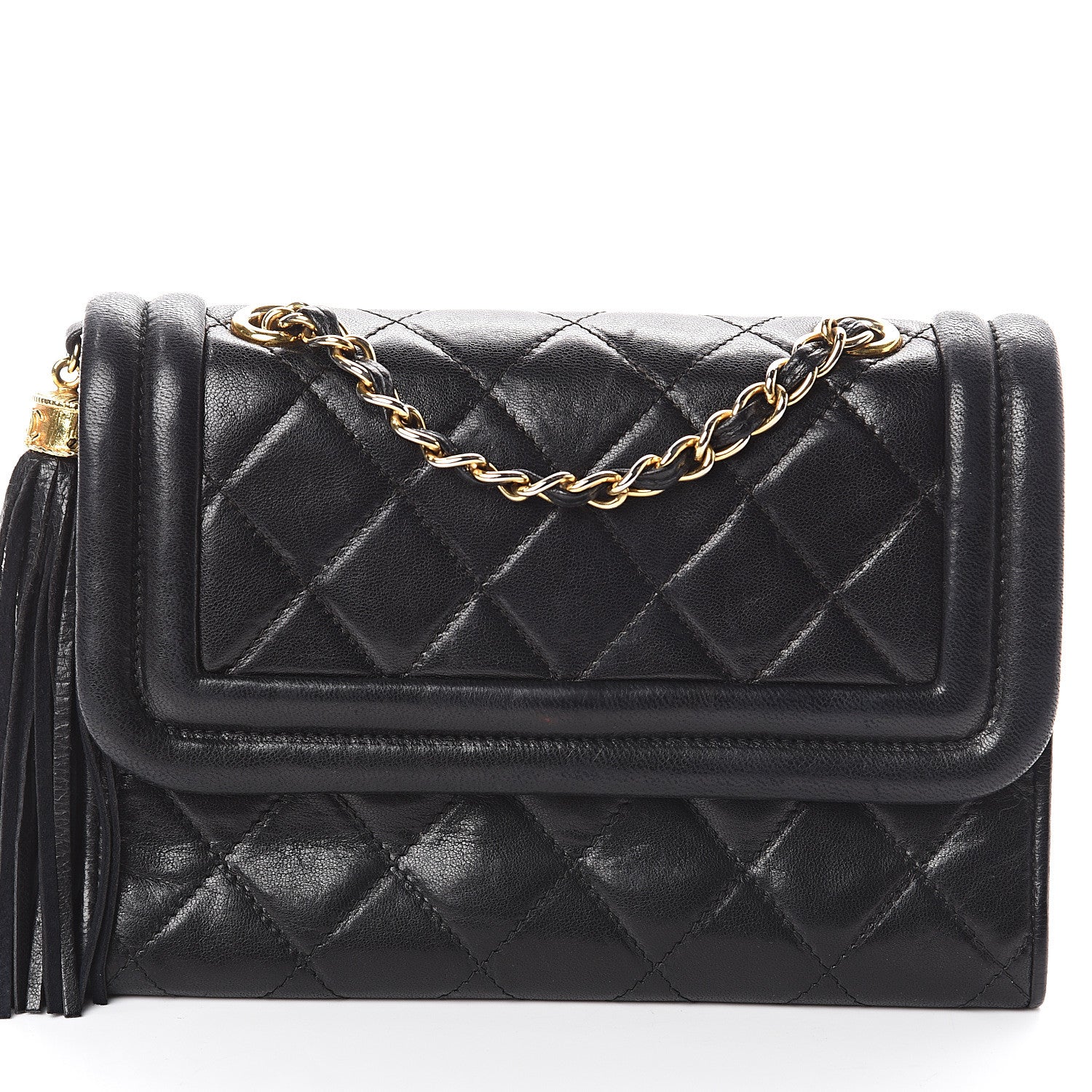 Chanel Lambskin Quilted Tassel Camera Case Black 9 of 11