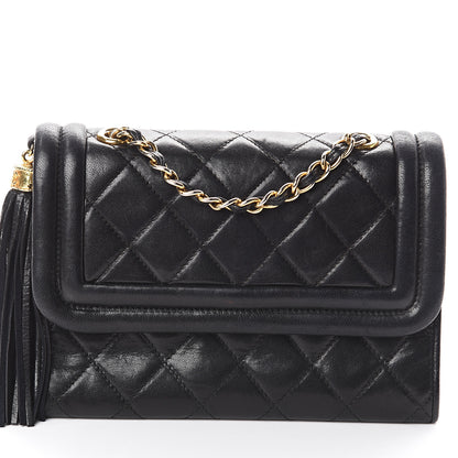 Chanel Lambskin Quilted Tassel Camera Case Black 9 of 11