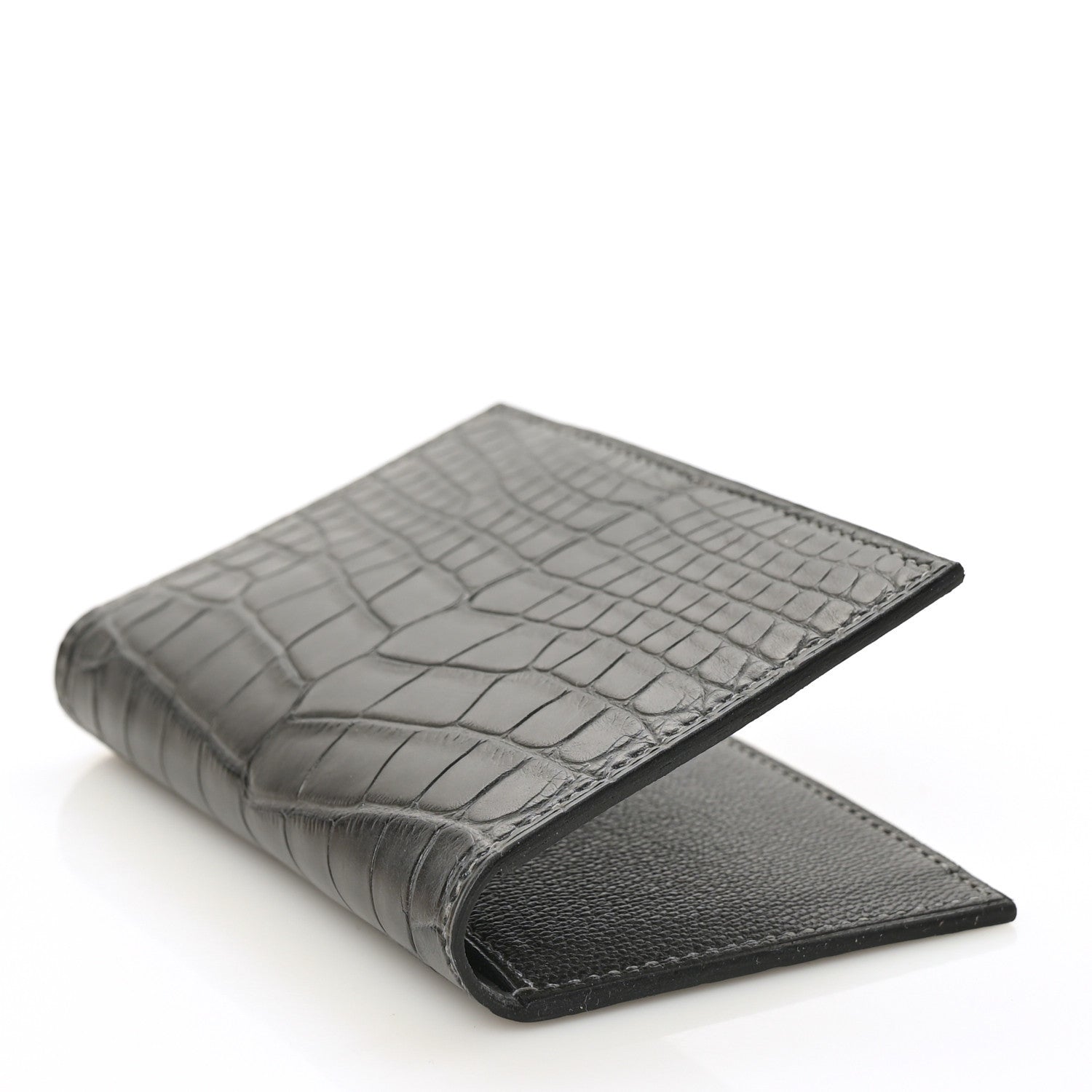 Hermes Matte Alligator MC2 Euclide Card Holder Graphite 4 of 7