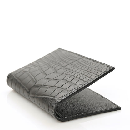 Hermes Matte Alligator MC2 Euclide Card Holder Graphite 4 of 7