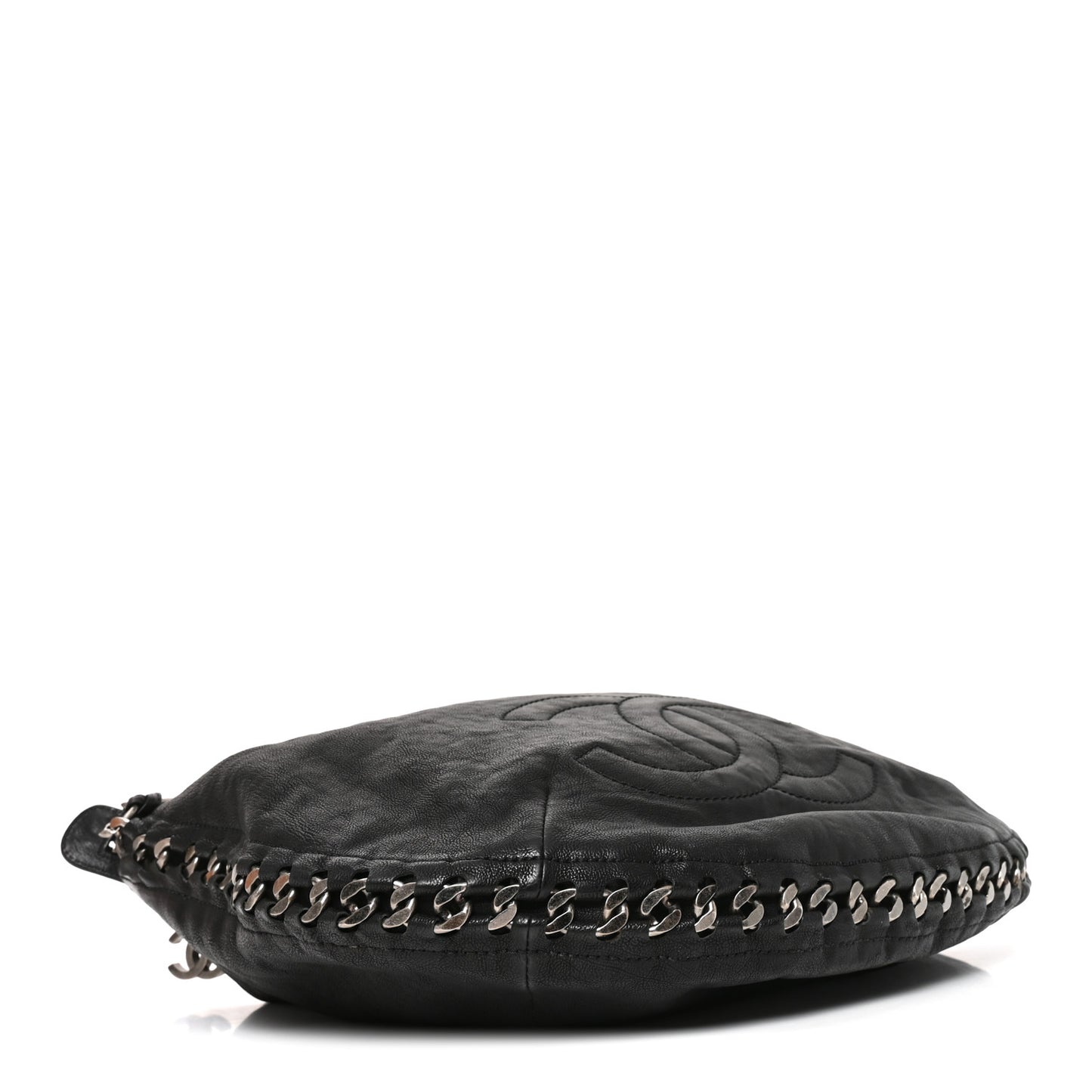 Calfskin Modern Chain Hobo Black