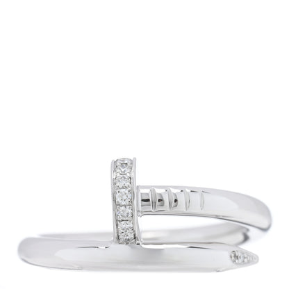 Cartier 18K White Gold Diamond Juste Un Clou Ring 57 8 1 of 5