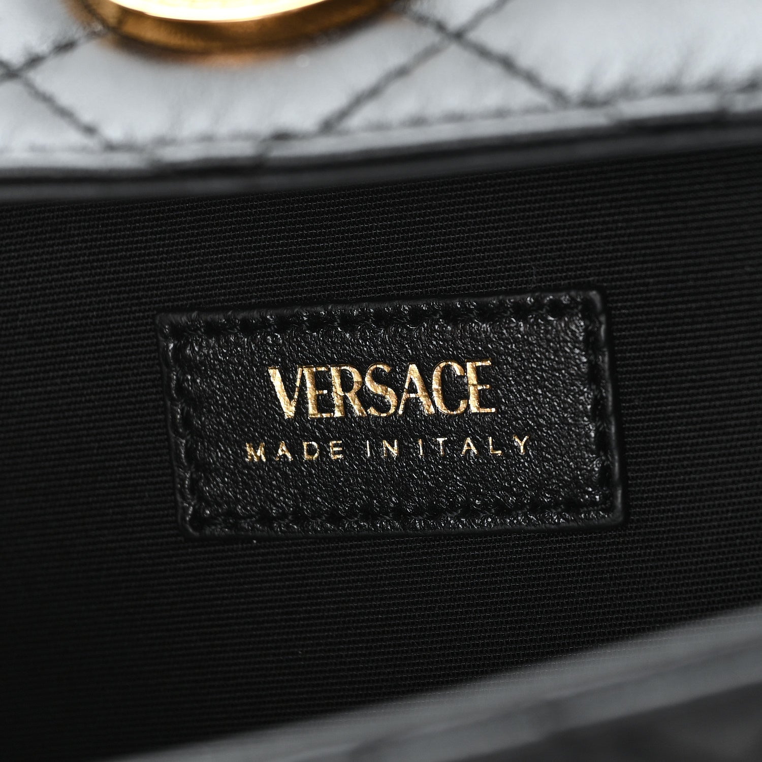 Versace Lambskin Quilted Medusa Wallet On Chain Crossbody Black 6 of 9