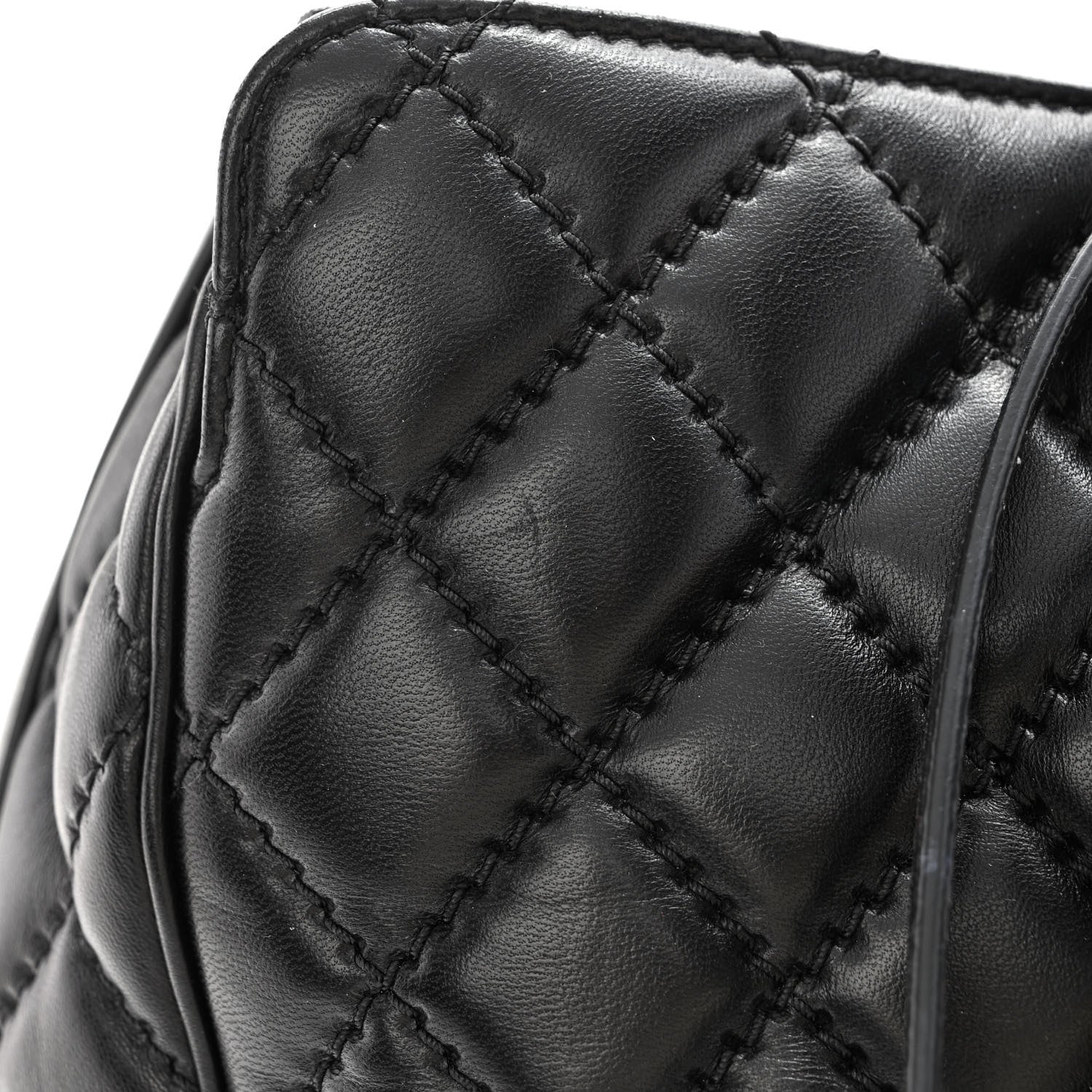 Chanel Lambskin Quilted Large Easy Carry Shopping Tote Black 11 of 11