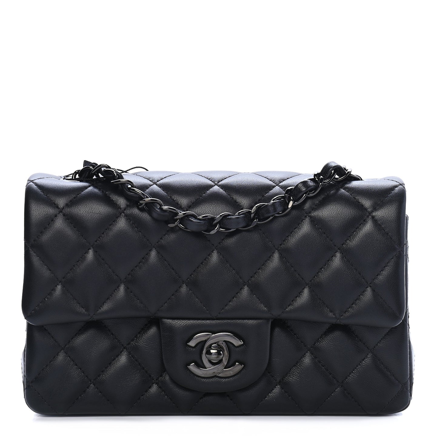 Lambskin Quilted Mini Rectangular Flap So Black