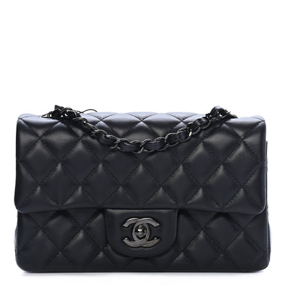 Chanel Lambskin Quilted Mini Rectangular Flap So Black 1 of 9