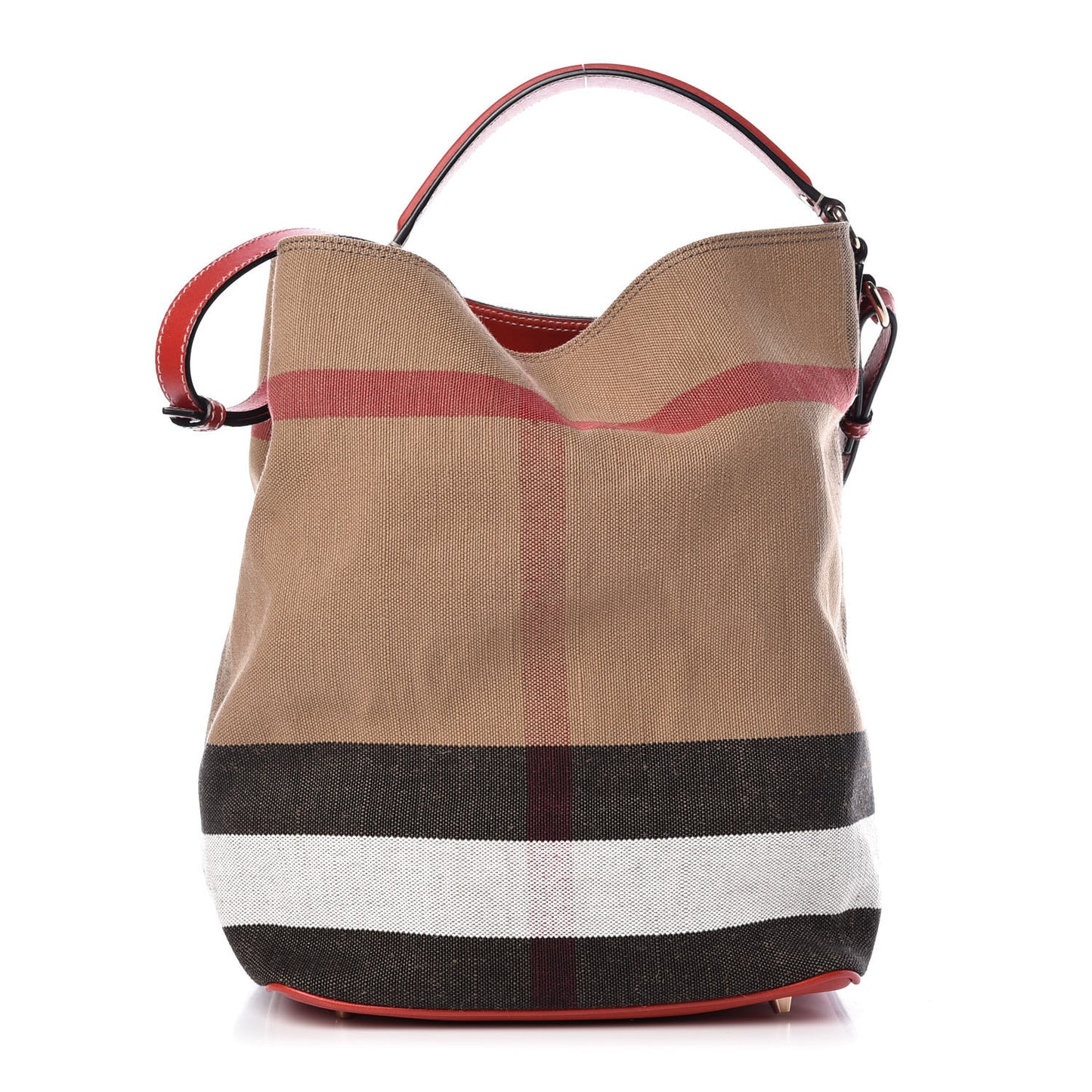 Canvas Mega Check Medium Ashby Hobo Cadmium Red