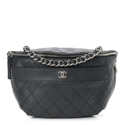 Chanel Aged Calfskin Quilted Crossbody Double Chain Bag Black 1 of 9