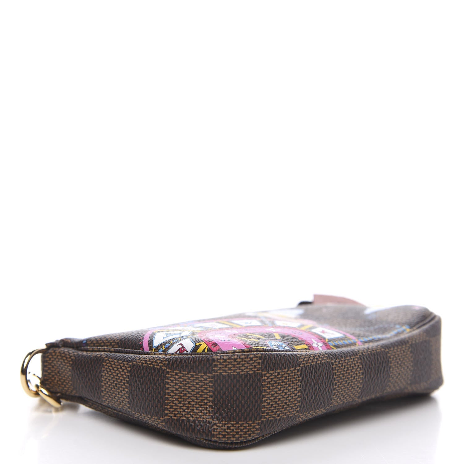 Louis Vuitton Damier Ebene 2020 Christmas Animation Big Wheel Mini Pochette Accessories Rose Ballerine 3 of 7