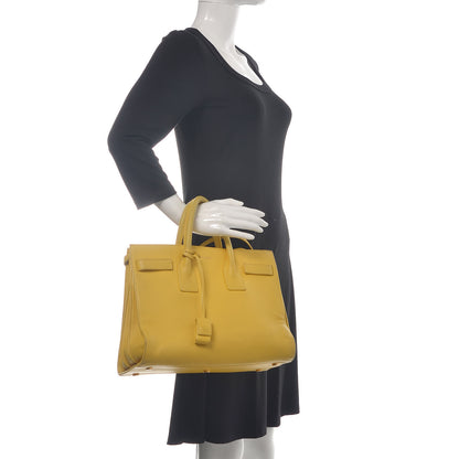 Saint Laurent Calfskin Small Sac De Jour Yellow 3 of 35