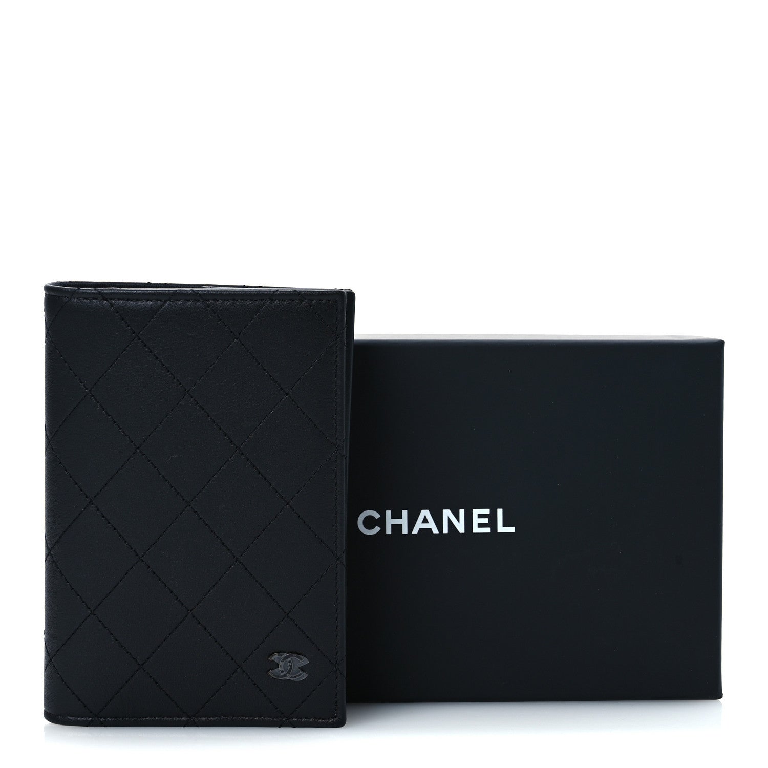 Chanel Grained Calfskin Quilted Card Holder Wallet So Black 9 of 9