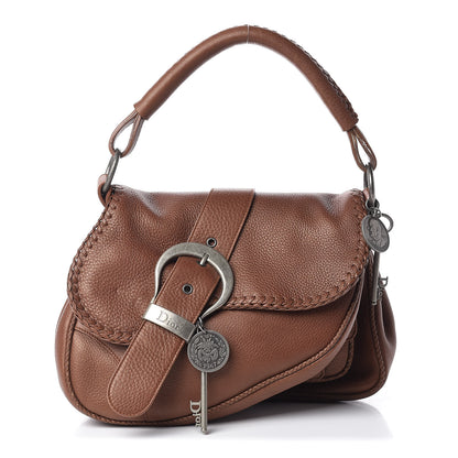 Christian Dior Calfskin Braided Gaucho Double Saddle Bag Brown 1 of 25