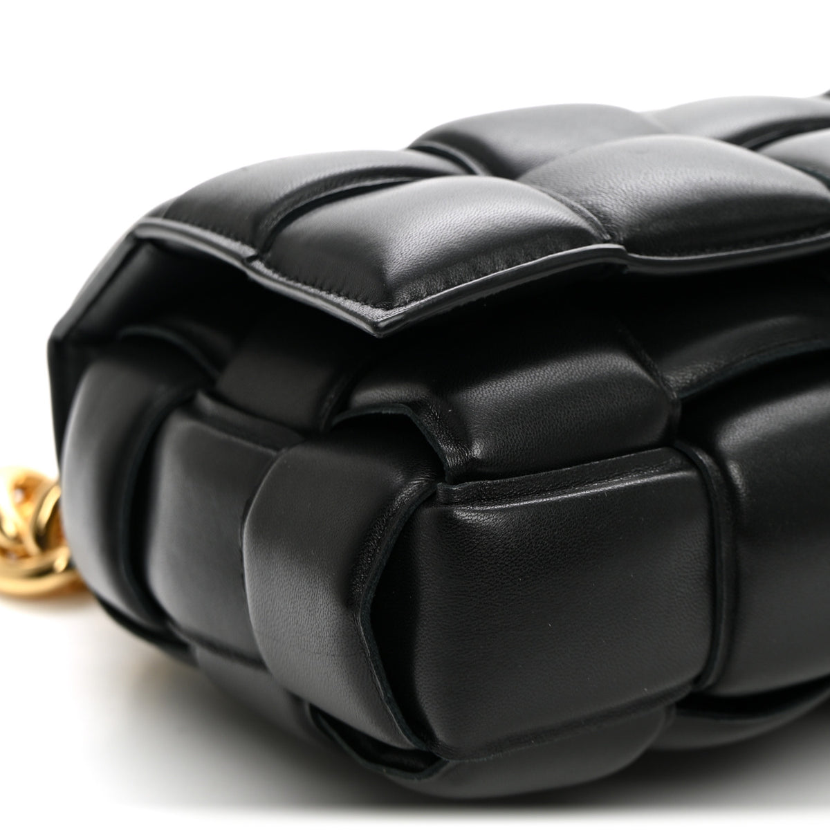 Bottega Veneta Lambskin Maxi Intreccio Padded Chain Cassette Crossbody Bag Black 9 of 10