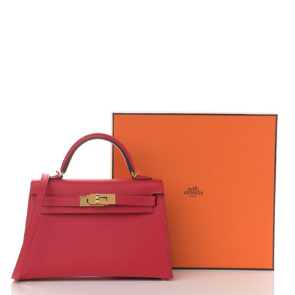 Hermes Epsom Horseshoe Mini Kelly Sellier 20 Rose Extreme Gris Perle 11 of 11