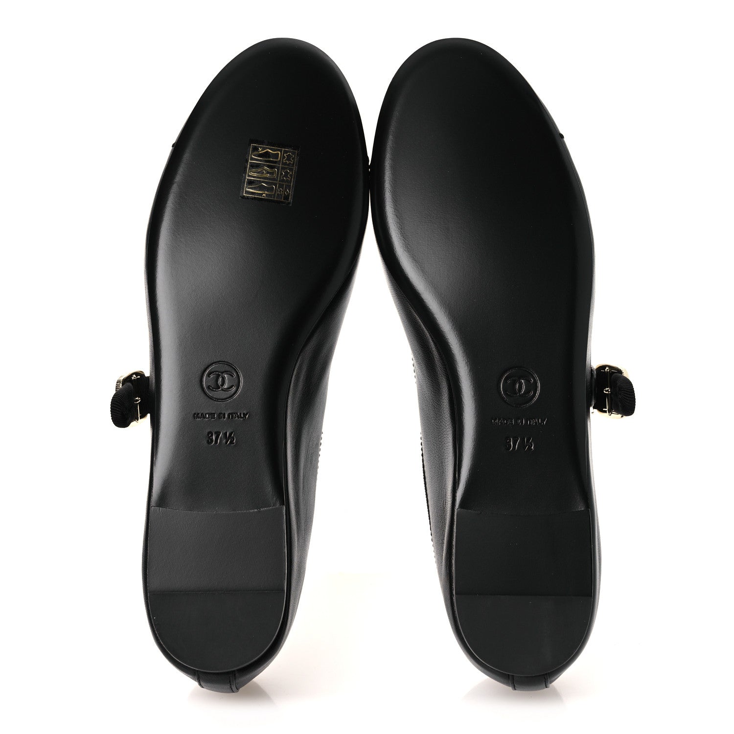 Chanel Lambskin Mary Jane Flats 37.5 Black 7 of 11