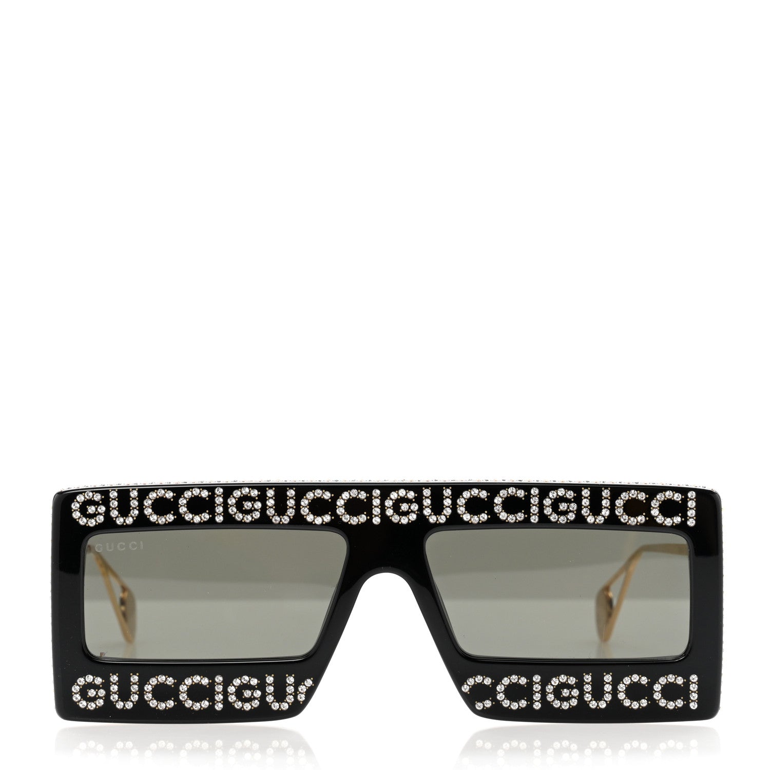 Gucci Acetate Crystal Mask-Frame Sunglasses GG0431S Black 2 of 8