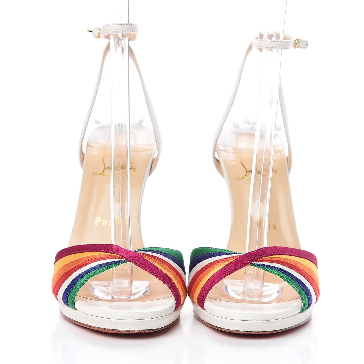 Shiny Nappa Naseeba 120 Sandals 39.5 Multicolor Latte