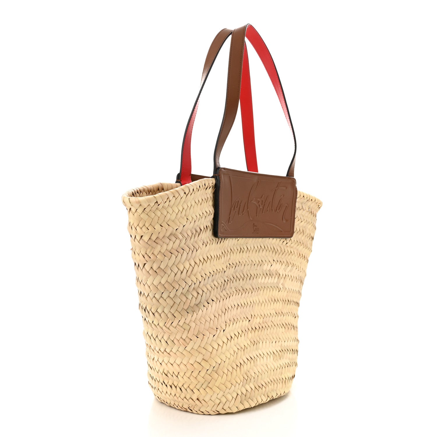 Christian Louboutin Woven Straw Loubishore Tote Beige 2 of 10