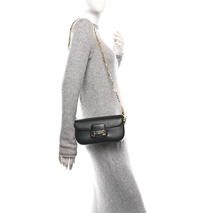 Gucci Azalea Calfskin Small Horsebit 1955 Chain Shoulder Bag Black 2 of 10