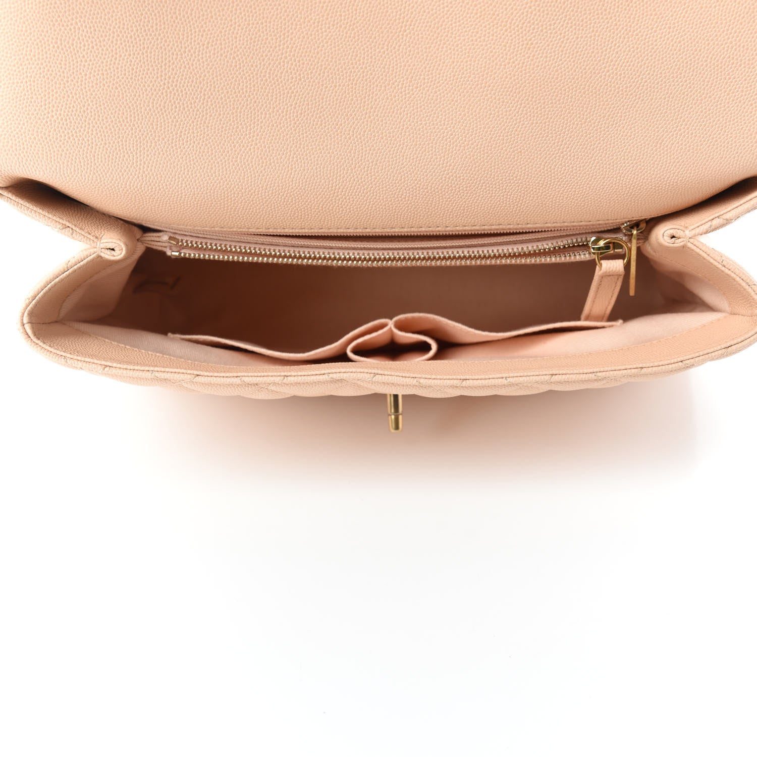 Chanel Caviar Quilted Medium Coco Handle Flap Light Beige 5 of 11