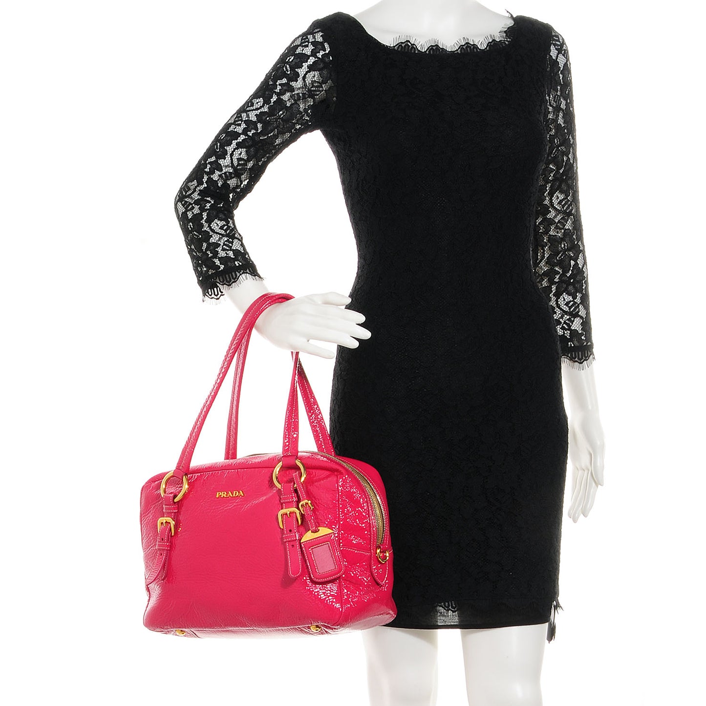 Naplak Zipper Bowler Tote Fuxia