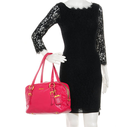 Prada Naplak Zipper Bowler Tote Fuxia 2 of 11