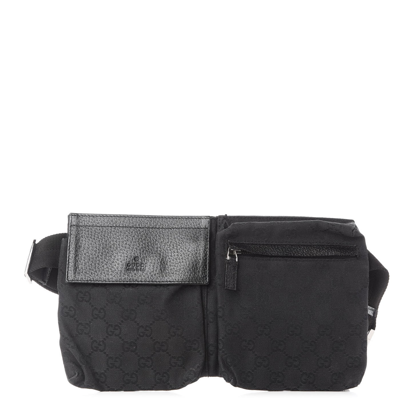 GG Monogram Double Pocket Belt Bag Black