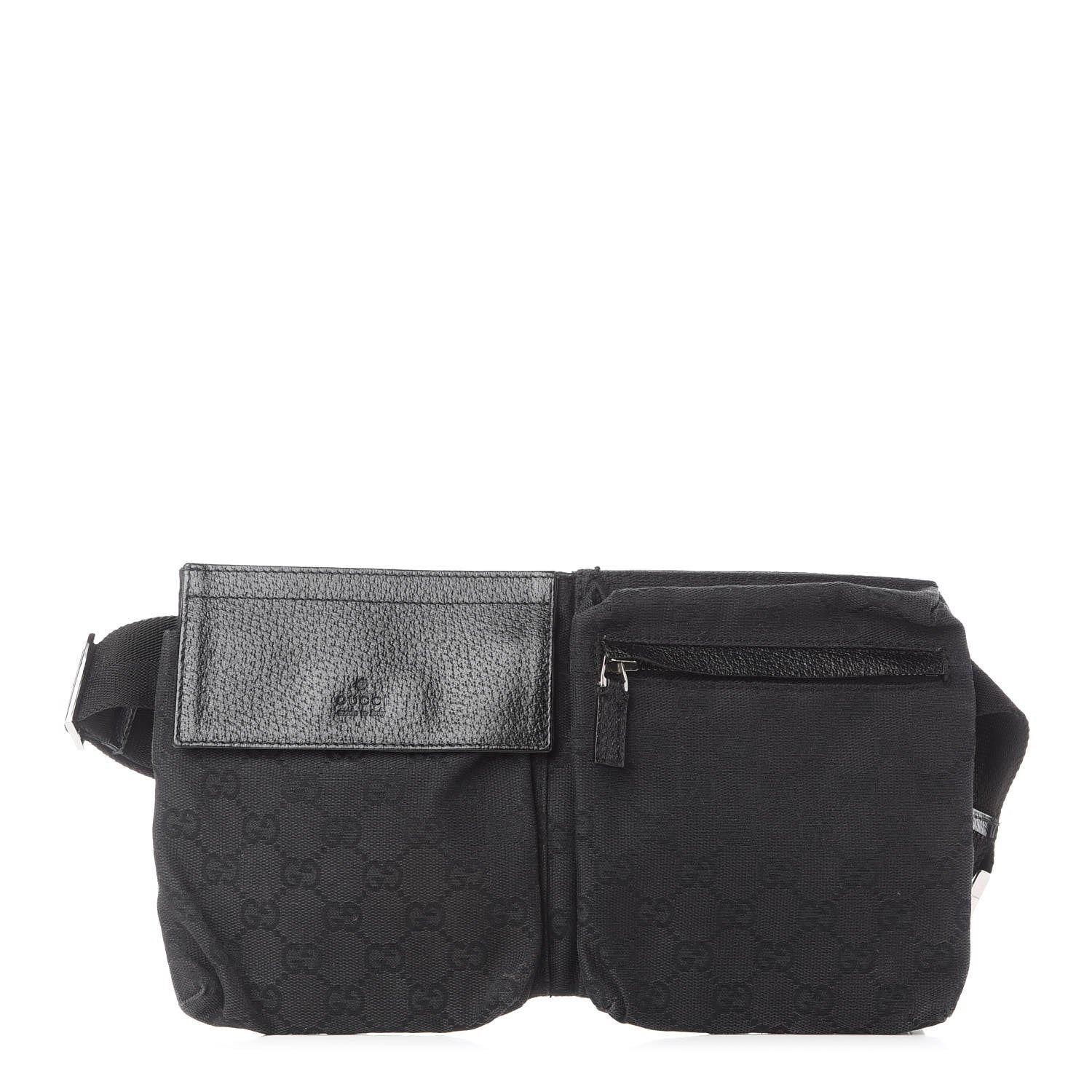 Gucci GG Monogram Double Pocket Belt Bag Black 1 of 8