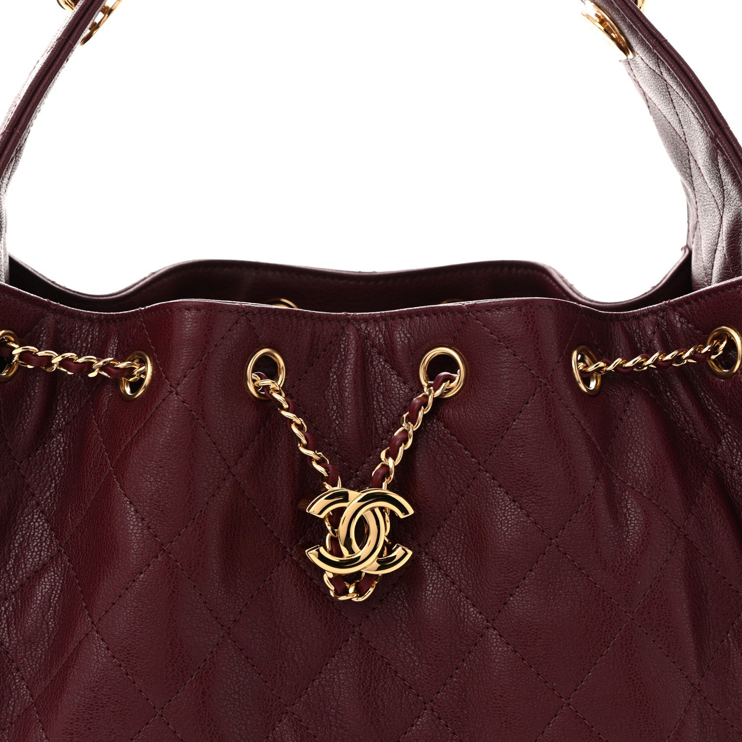 Chanel Caviar Quilted Small Chanel 25 Handbag Burgundy 8 of 11