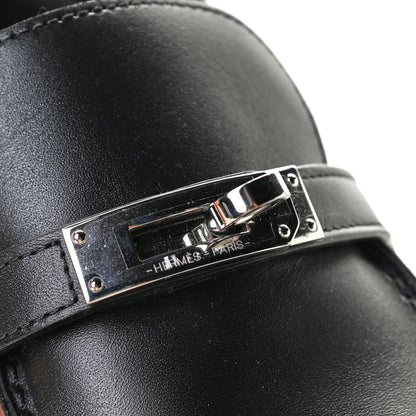 Hermes Calfskin Womens Destin Loafer 37.5 Black 7 of 11