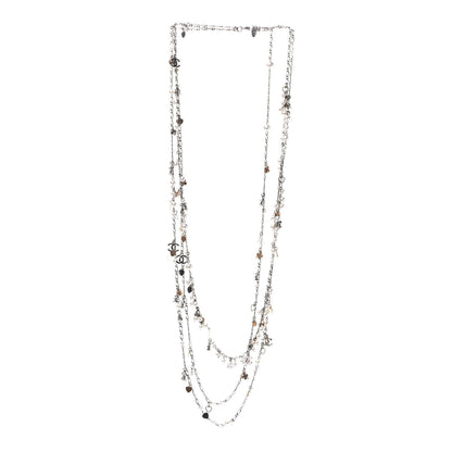 Chanel Pearl Heart CC Long Necklace Light Gold 2 of 4