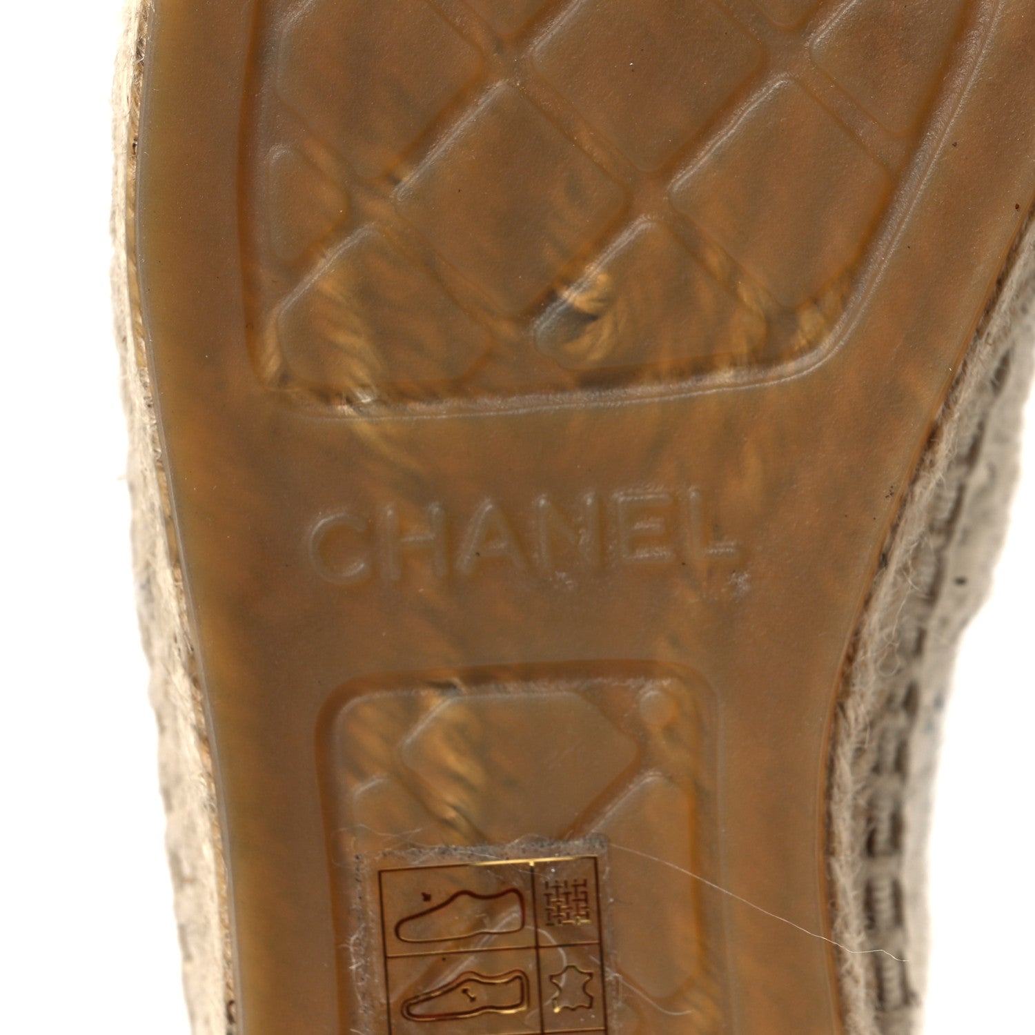 Chanel Tweed CC Espadrilles 36 Ecru White Blue Black 7 of 9