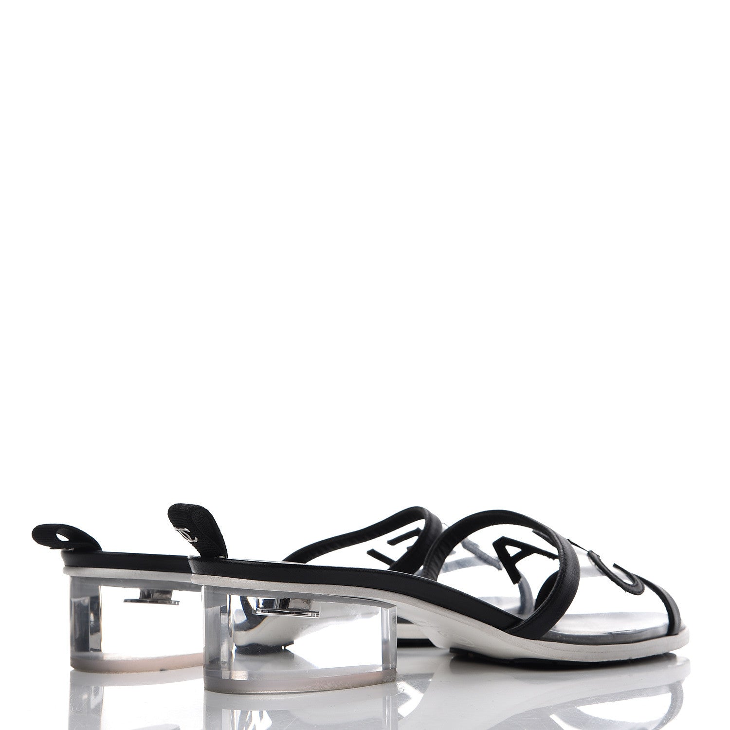 Chanel PVC Lambskin Logo Mules 40 Black 4 of 13