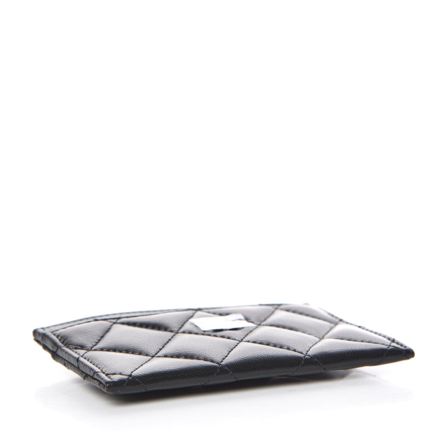 Lambskin Quilted Card Holder Black